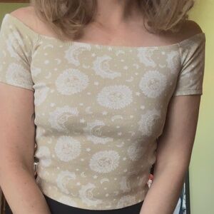 Y2K Sun + Moon Off Shoulder Top